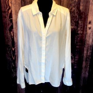 Anthropology,Cloth & Stone true white drape button up shirt